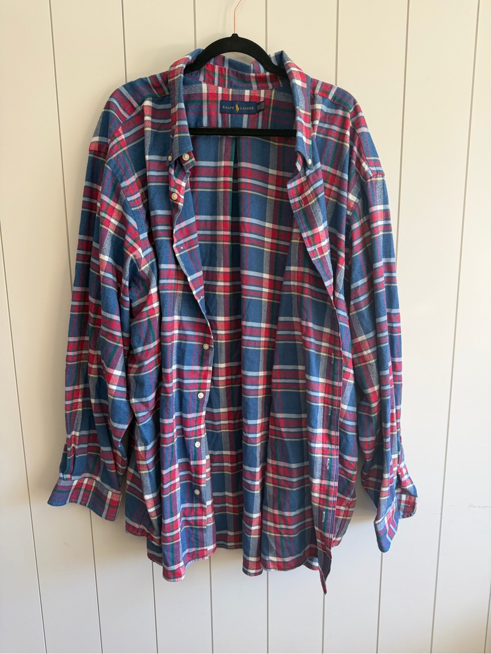 Ralph Lauren Blue & Red Plaid Cotton Button-Down Shirt